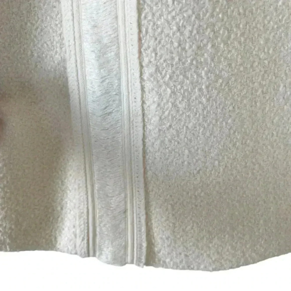 Vince Cream Boucle Jacket Blazer Size 8 Open Front Frayed Edge Textured Office - Picture 6 of 9